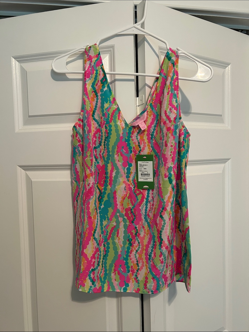 Lilly Pulitzer Cipriani Dripping With Jewels Silk Tank Top